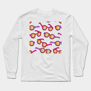 BTC Bitcoin Sunglasses Shades Long Sleeve T-Shirt